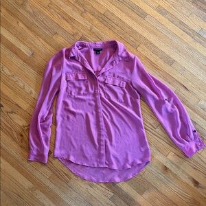 I ❤️ Ronson, Pink with black dots Button-Up Blouse, S